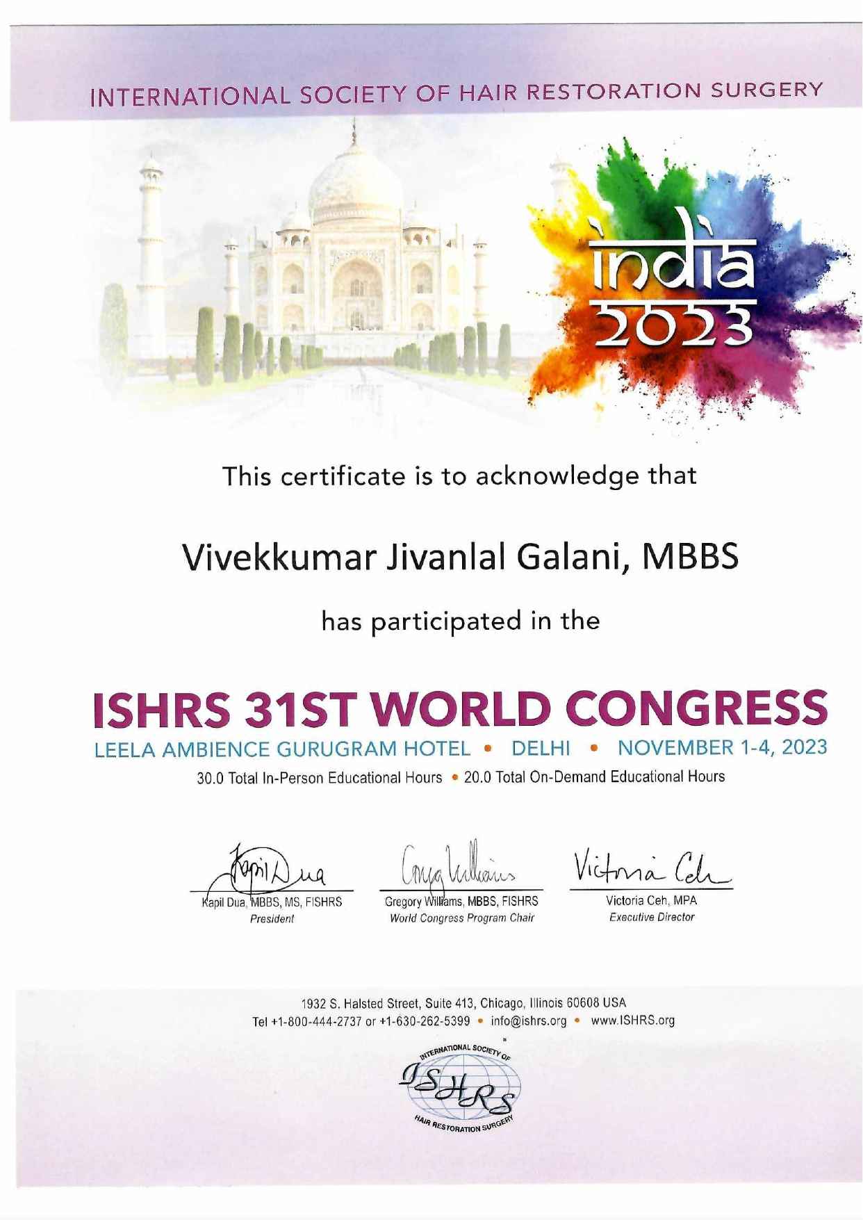 ISHRS 31st world congress 11zon